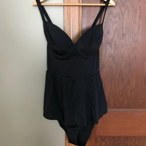 Black one piece bathing suit